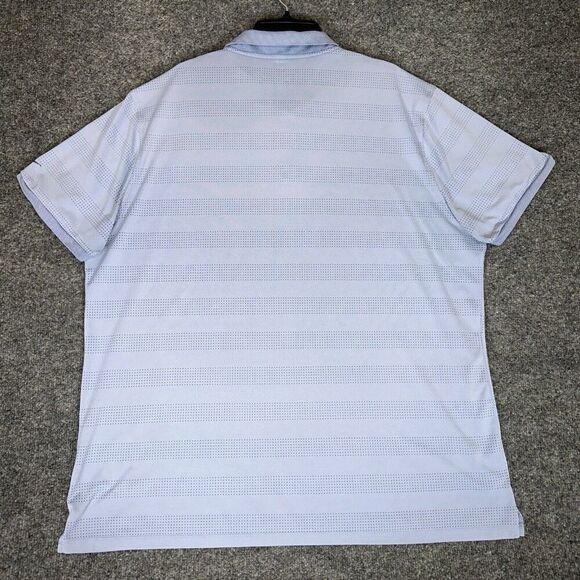 Nike Zonal Cooling Polo Shirt Men 2XL Blue Striped Short Sleeve Performance Golf - Picture 5 of 7